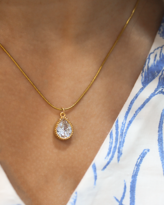 Delicate Zircon Drop Necklace