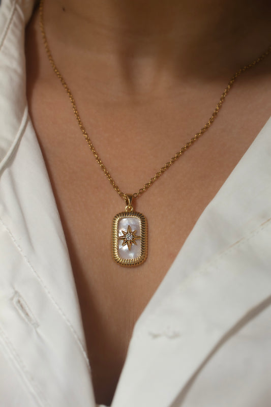 Enamel Square Sun Pendant