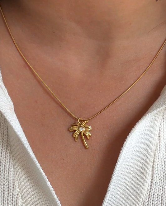 Palm Tree Pendant Necklace