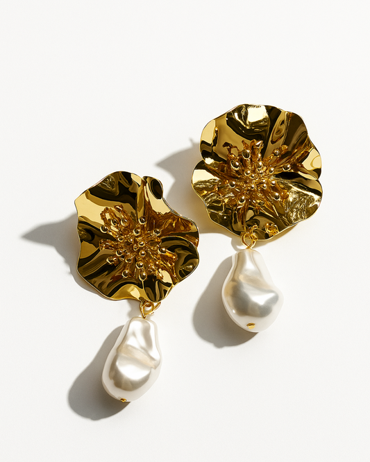 Floral Pearl Studs