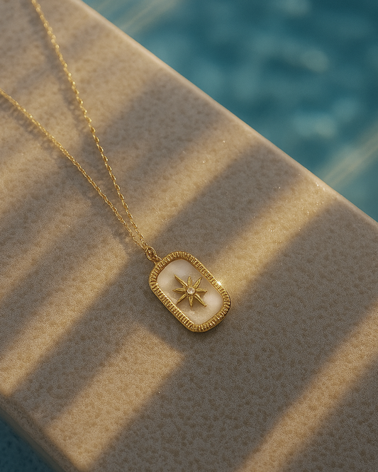 Enamel Square Sun Pendant